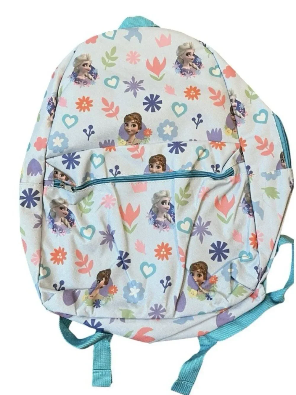 Disney Frozen Travel School Backpack Zipper Pocket Elsa Anna Large Bag NWT
